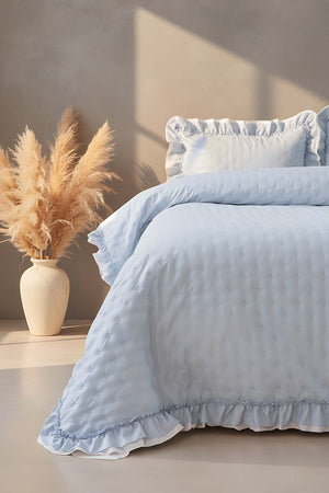 Hola Gri Çift Kişilik Yatak Örtüsü Takımı 3 Parça Uyku & Çeyiz Seti