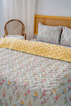 Begonvil Tek Kişilik Outlet Pamuklu Kapitone Pike & Çok Amaçlı Yatak Örtüsü