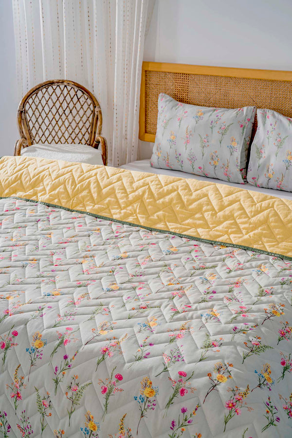 Begonvil Tek Kişilik Outlet Pamuklu Kapitone Pike & Çok Amaçlı Yatak Örtüsü