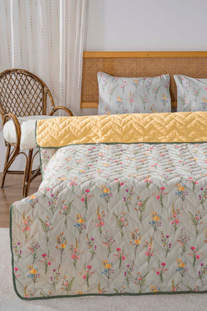 Begonvil Tek Kişilik Outlet Pamuklu Kapitone Pike & Çok Amaçlı Yatak Örtüsü