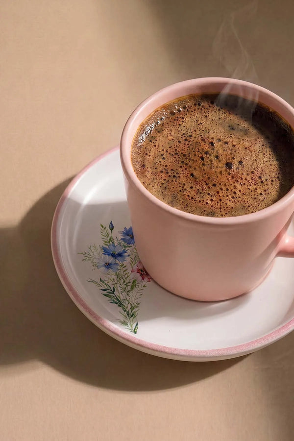 Pembe Elegant Blossoms 2 Kişilik Kahve Sunum Seti - 4 Parça