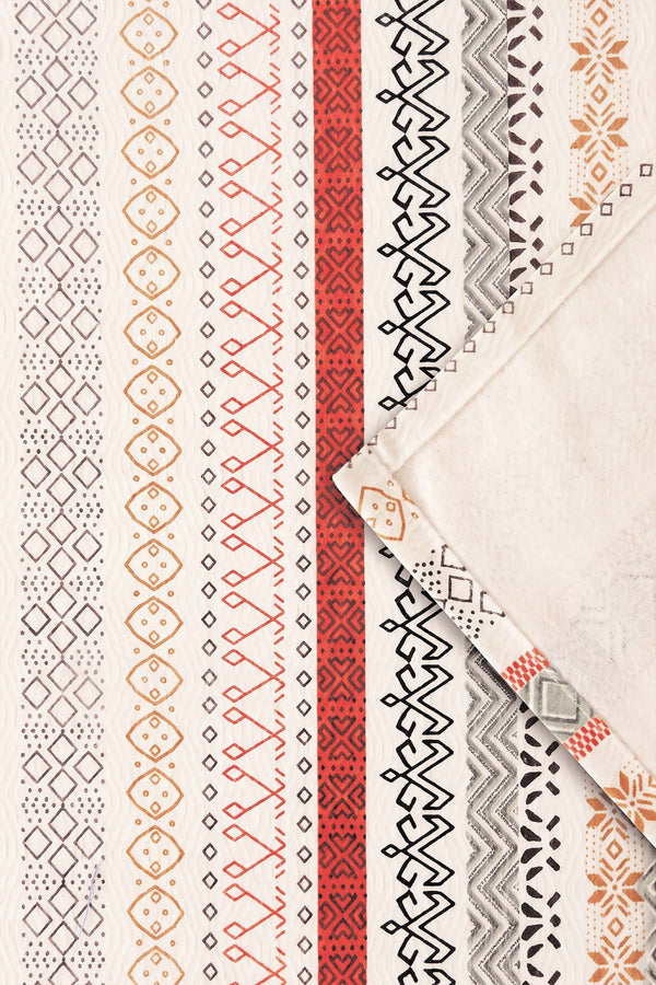 Şeritli Geometrik Desen Çift Kişilik Baskılı Pike & Yatak Örtüsü 200x230 cm – görsel 6