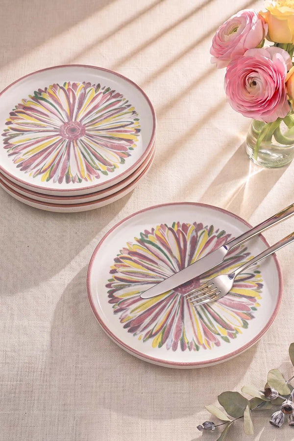 Serene Flower Nordic 4'lü Pasta & Sunum Tabağı 22 cm – görsel 5