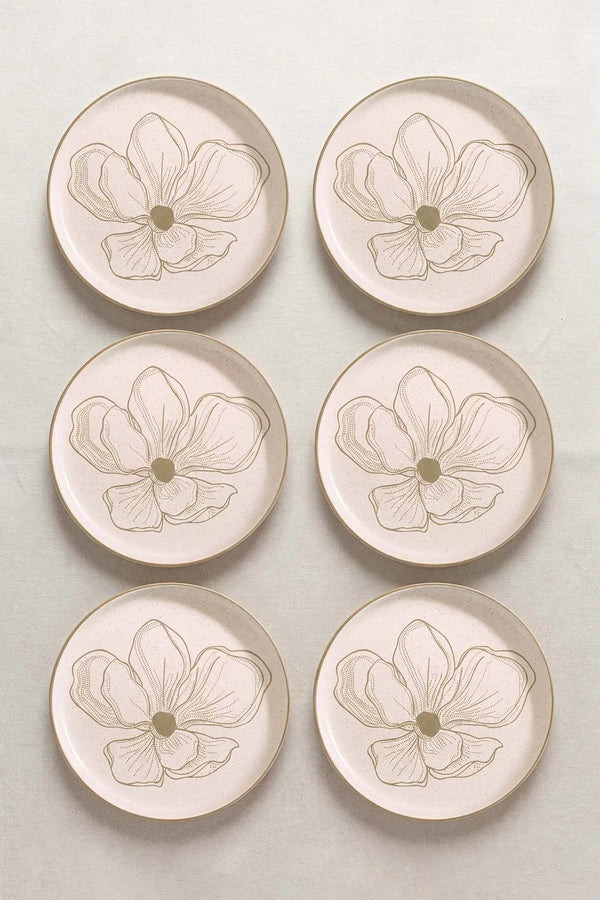 Taupe Bloom Nordic 6'lı Pasta & Sunum Tabağı 22 cm – görsel 6