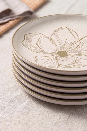 Taupe Bloom Nordic 6'lı Pasta & Sunum Tabağı 22 cm – görsel 4