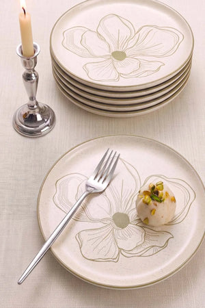 Taupe Bloom Nordic 6'lı Pasta & Sunum Tabağı 22 cm