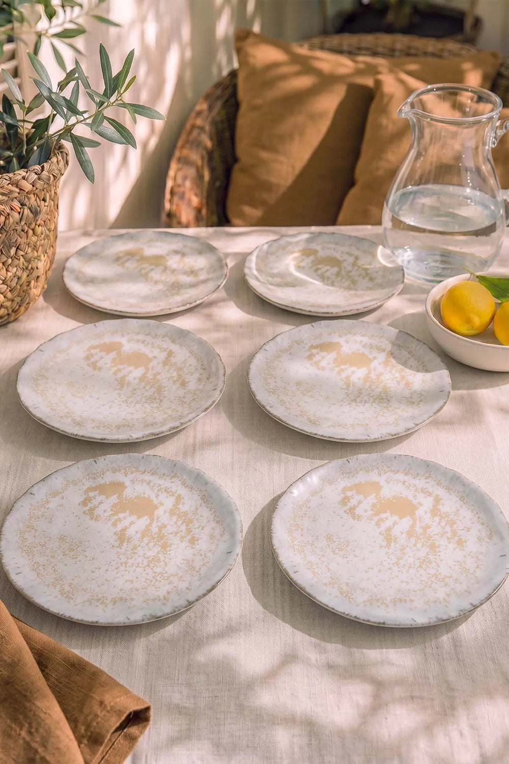 Vintage Cream Sirius 6'lı Pasta & Sunum Tabağı 22 cm