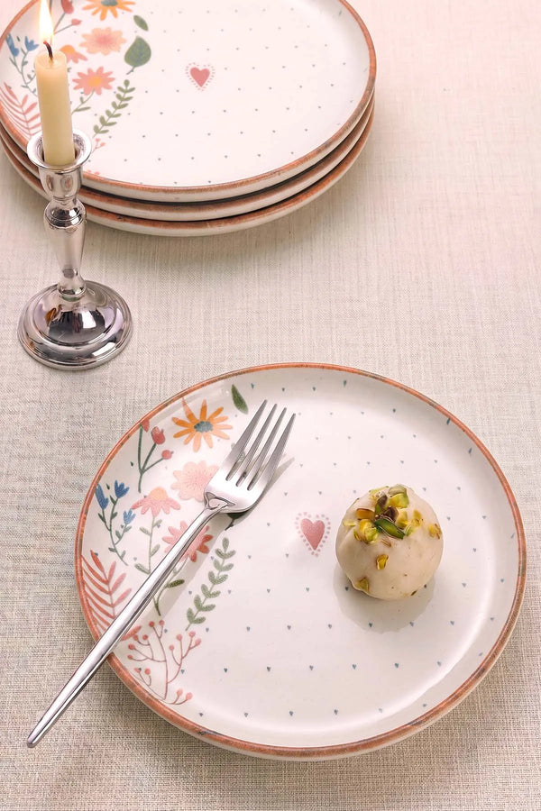 Kalpli Soft Bloom Nordic 4'lü Pasta & Sunum Tabağı 22 cm