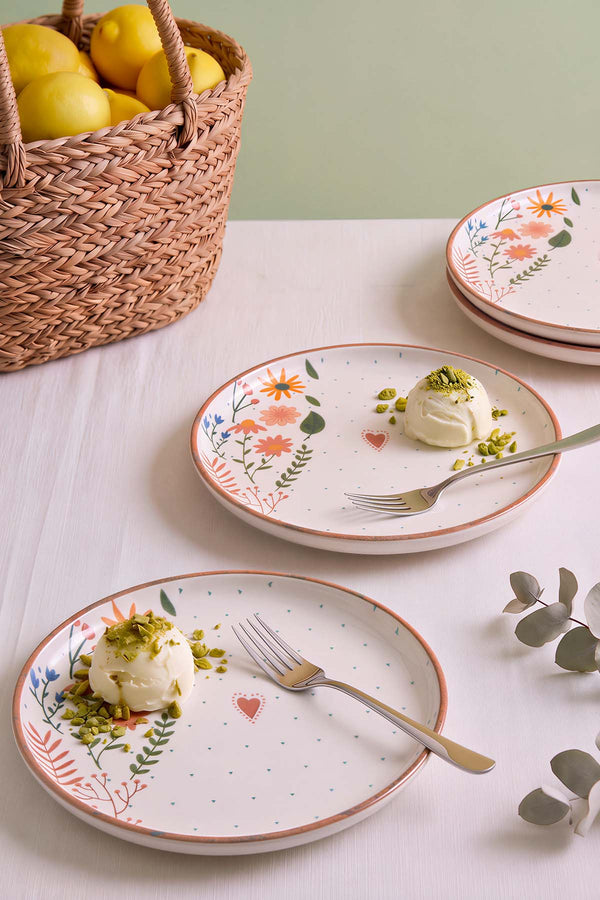 Kalpli Soft Bloom Nordic 4'lü Pasta & Sunum Tabağı 22 cm – görsel 2