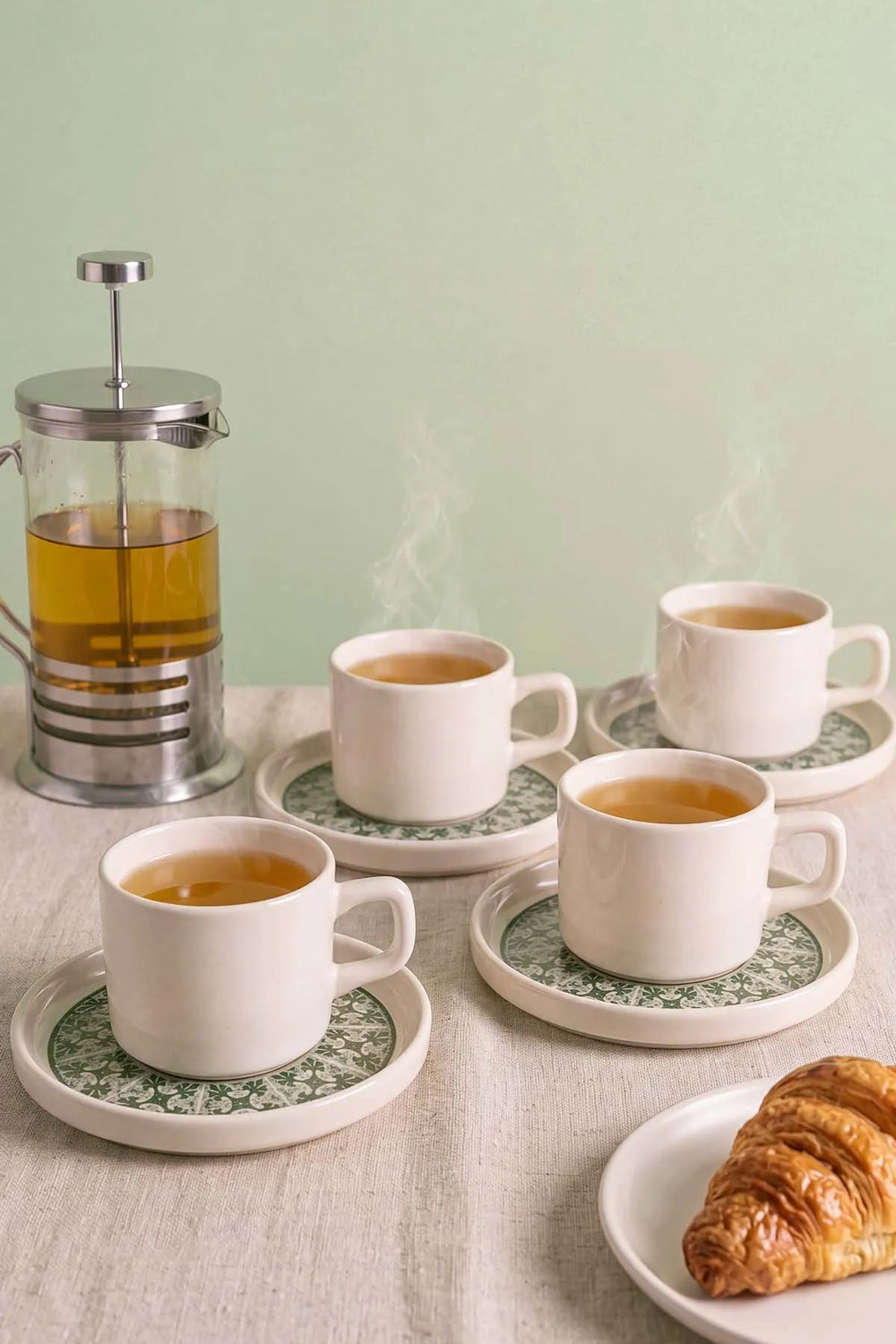 Timeless Green Stackable 4 Kişilik Çay Sunum Seti - 8 Parça