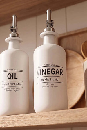 Beyaz Baskılı 2'li Yağdanlık & Sirkelik Set 500 ml – görsel 4