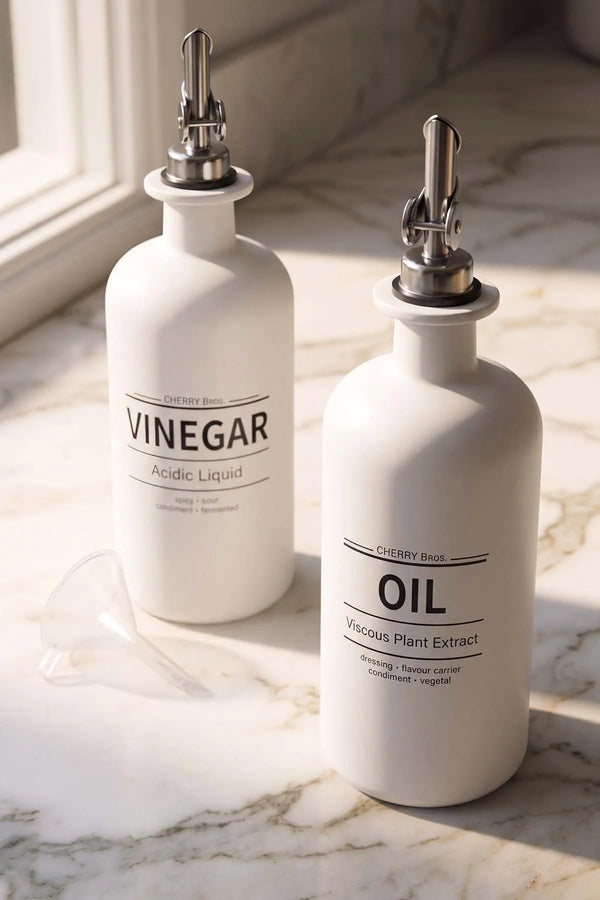 Beyaz Baskılı 2'li Yağdanlık & Sirkelik Set 500 ml – görsel 6
