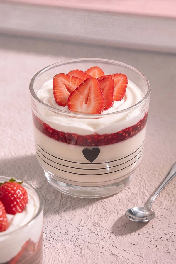 Heart 3'lü Cam Kase Seti 230 ml – görsel 3