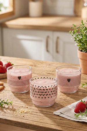 Heart 3'lü Cam Kase Seti 230 ml – görsel 2