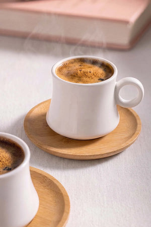 Bej Bambu 6 Kişilik Fincan Takımı – 12 Parça – görsel 5