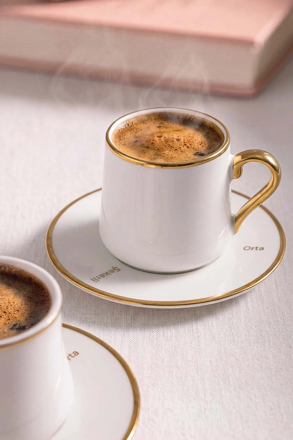 Beyaz Gold Detaylı 6 Kişilik Fincan Takımı – 12 Parça – görsel 5