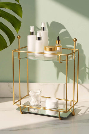 Gold 2 Katlı Banyo Organizer Tezgâh Üstü Düzenleyici