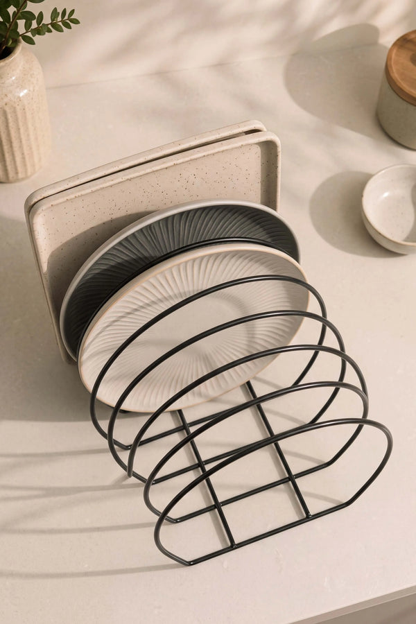 Siyah Metal Tabak Düzenleyici Organizer – görsel 3