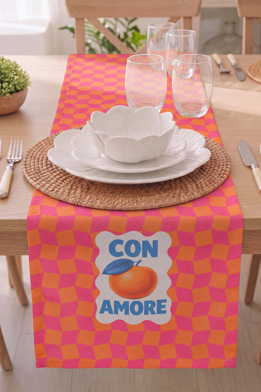 Con Amore Baskılı Runner 40x140 cm