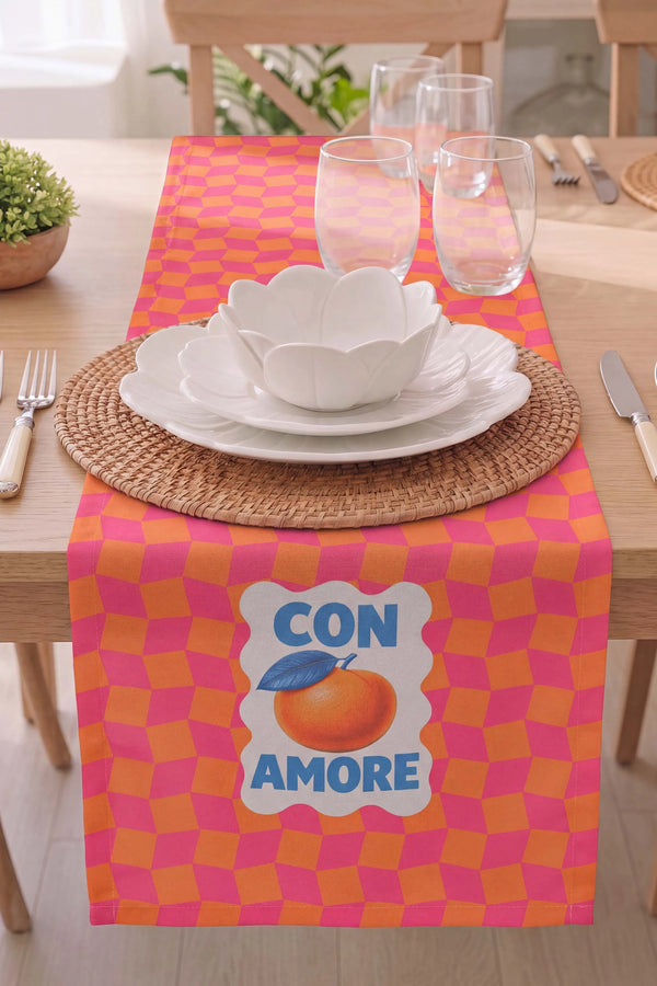 Con Amore Baskılı Runner 40x140 cm