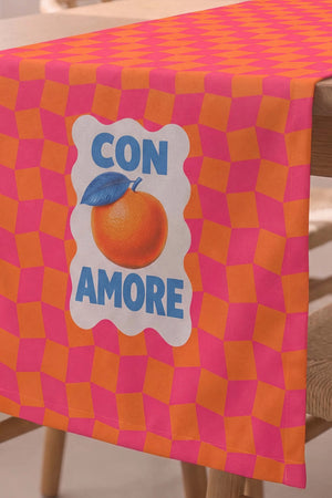 Con Amore Baskılı Runner 40x140 cm