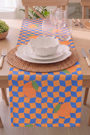 Orange Citrus Baskılı Runner 40x140 cm