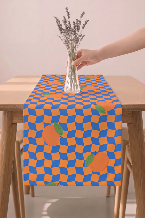 Orange Citrus Baskılı Runner 40x140 cm
