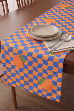 Orange Citrus Baskılı Runner 40x140 cm