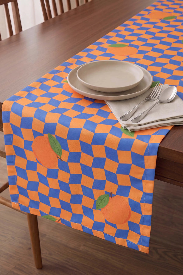 Orange Citrus Baskılı Runner 40x140 cm