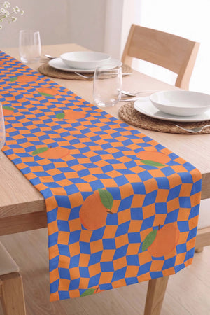 Orange Citrus Baskılı Runner 40x140 cm