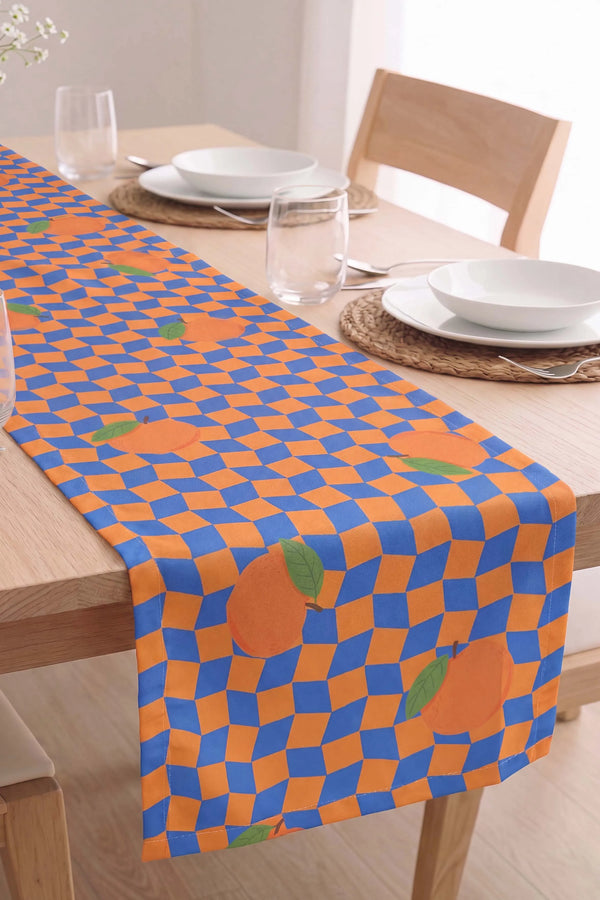 Orange Citrus Baskılı Runner 40x140 cm
