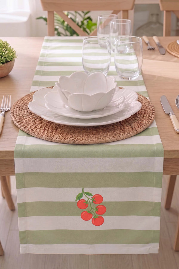 Cherry Vine Baskılı Runner 40x140 cm