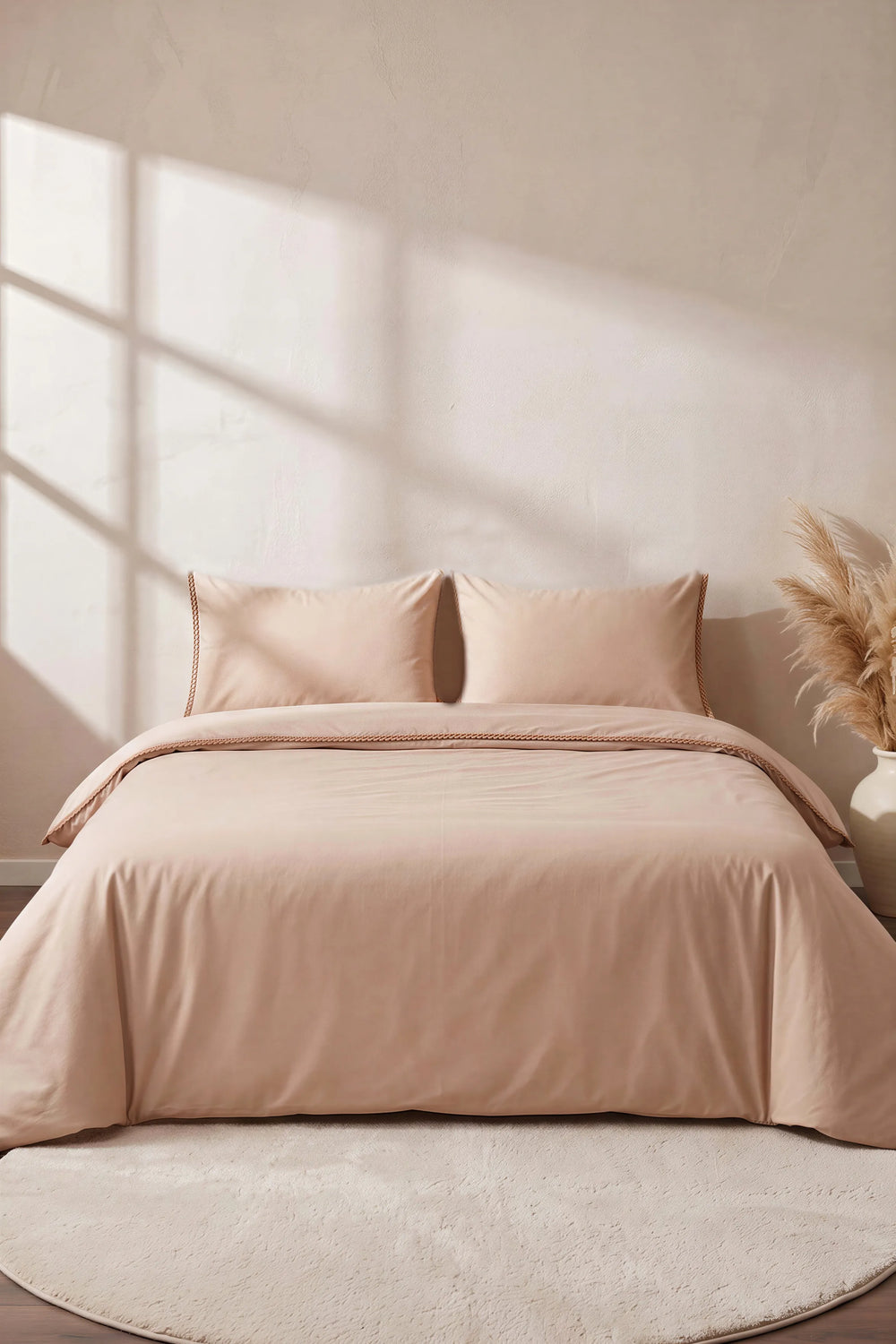 San Marino Dark Beige %100 Pamuklu Çift Kişilik Nevresim Takımı - 4 Parça