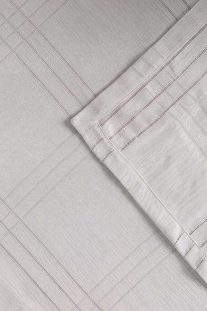 Gri Keten Efektli Leke Tutmaz Masa Örtüsü 150x220 cm