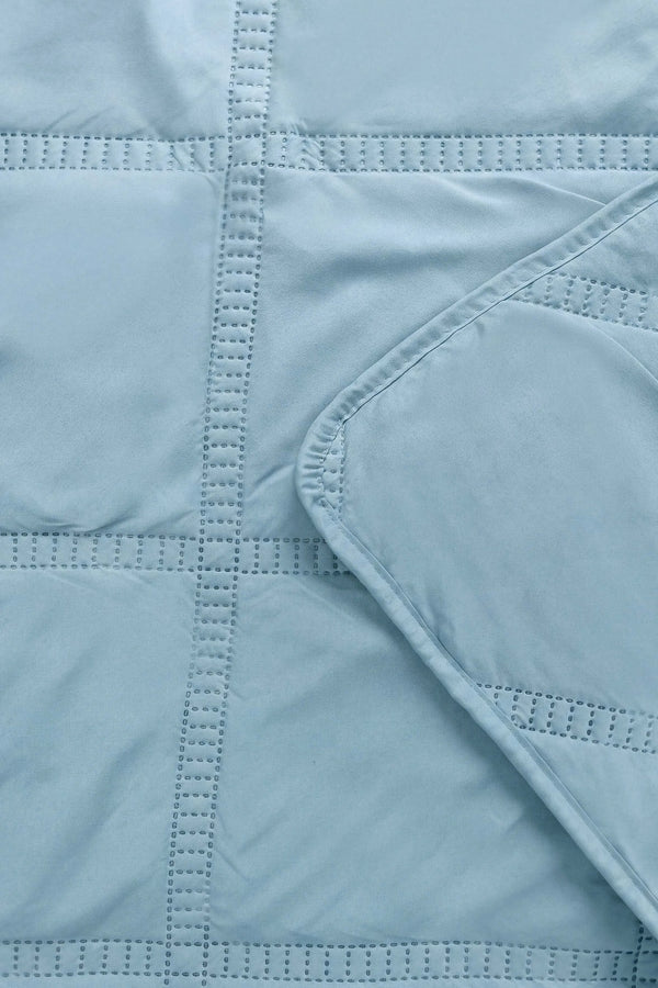 Serra Tila Mint Çift Kişilik Yatak Örtüsü Seti – 3 Parça