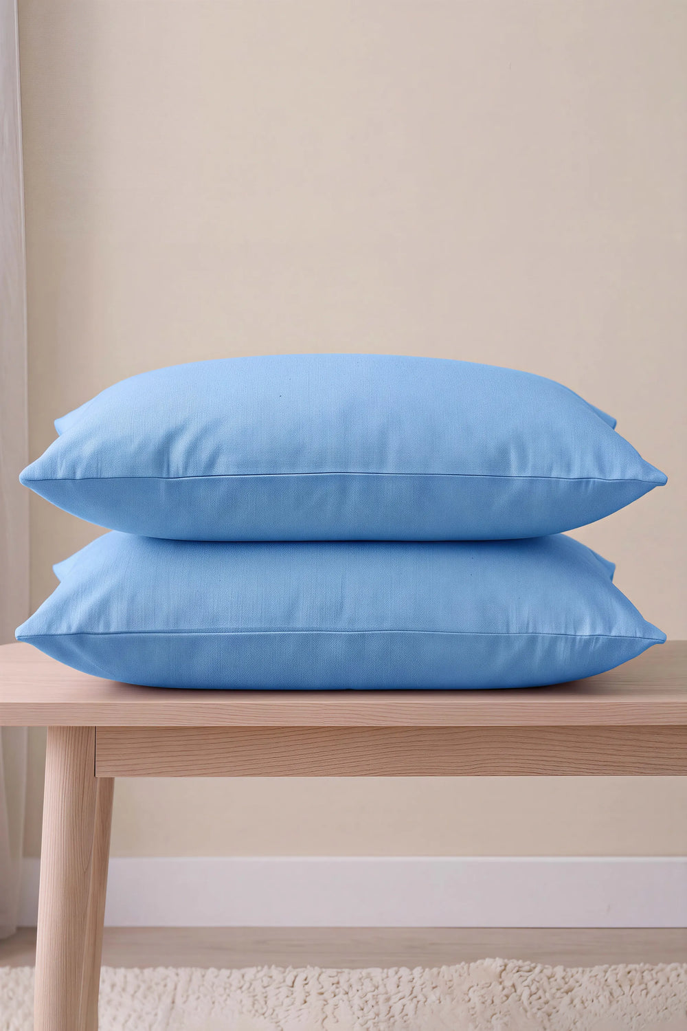 Soft Mavi %100 Pamuklu 2'li Yastık Kılıfı 50x70 cm