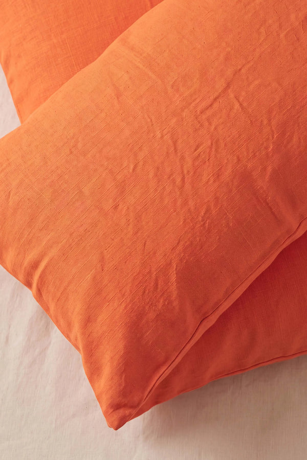 Turuncu %100 Pamuklu 2'li Yastık Kılıfı 50x70 cm