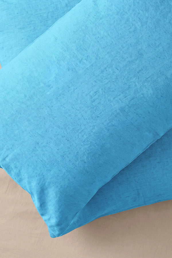 Turkuaz Mavisi %100 Pamuklu 2'li Yastık Kılıfı 50x70 cm
