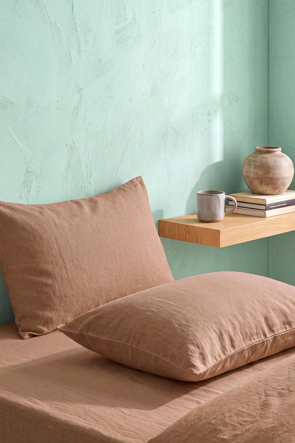Açık Kahverengi %100 Pamuklu 2'li Yastık Kılıfı 50x70 cm