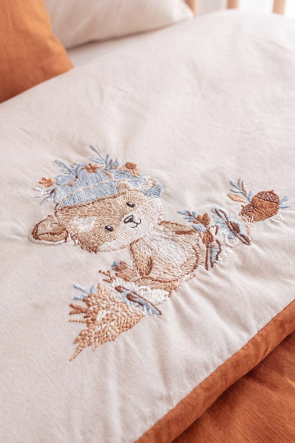 Cuddly Nakışlı %100 Pamuklu Bebek Nevresim Takımı