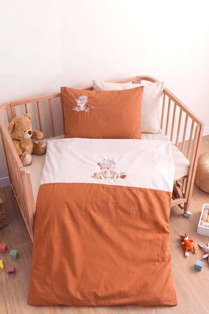 Cuddly Nakışlı %100 Pamuklu Bebek Nevresim Takımı