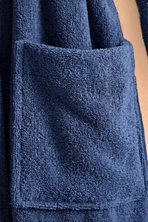 Lacivert Basic %100 Pamuklu Bornoz L-XL