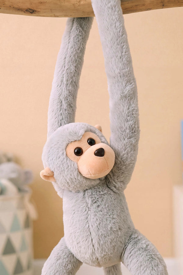 Gri Elleri Yapışabilen Maymun Peluş Oyuncak