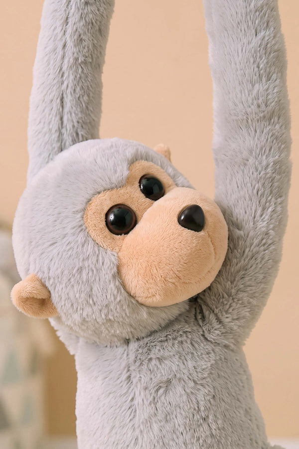 Gri Elleri Yapışabilen Maymun Peluş Oyuncak