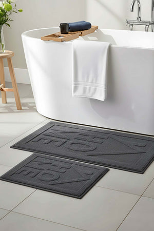 Home Kabartmalı Pamuklu 2’li Banyo & Klozet Paspas Takımı