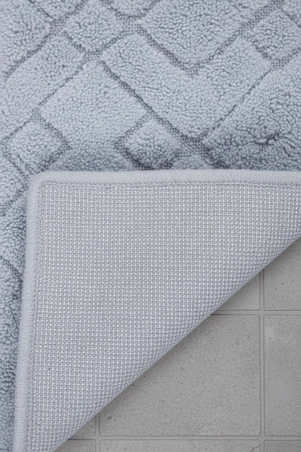 Geometrik Desenli Pamuklu 2’li Banyo & Klozet Paspas Takımı