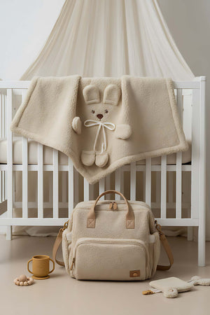 Ayıcık Figürlü Peluş Bebek Battaniyesi