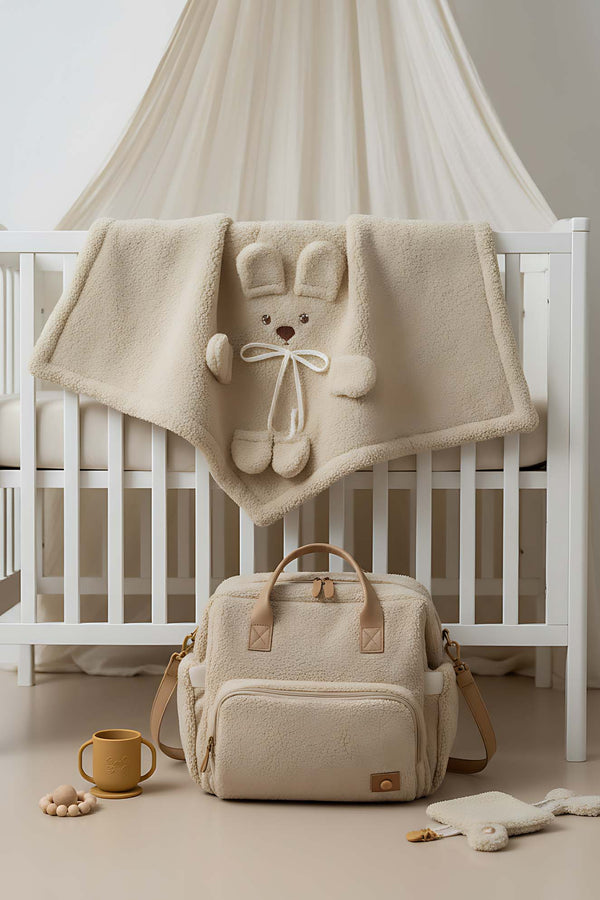 Ayıcık Figürlü Peluş Bebek Battaniyesi