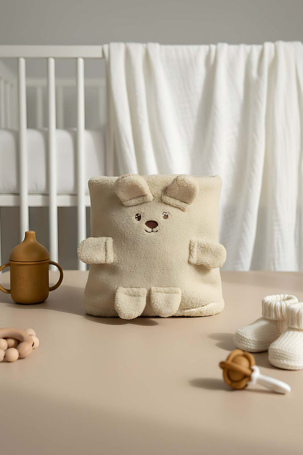 Ayıcık Figürlü Peluş Bebek Battaniyesi