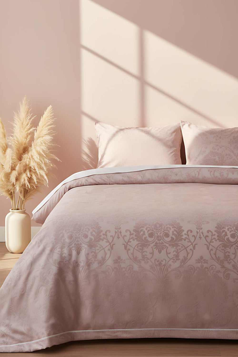Allegra Pudra Çift Kişilik Yatak Örtüsü Seti